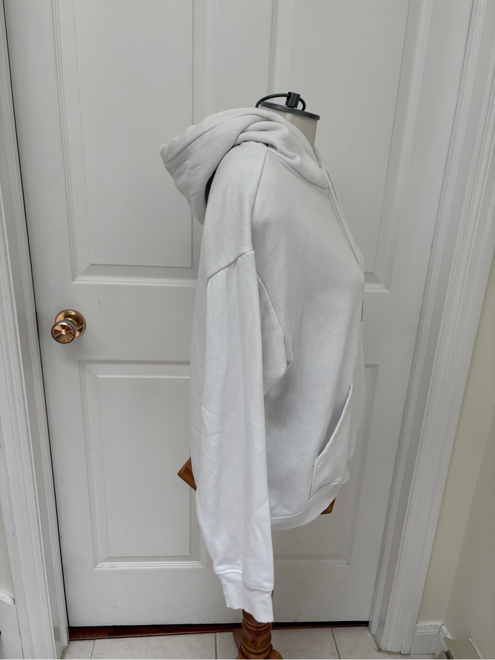 H&M White Women's Pullover Hoodie with Drawstring ladies medium - Picture 3 of 6